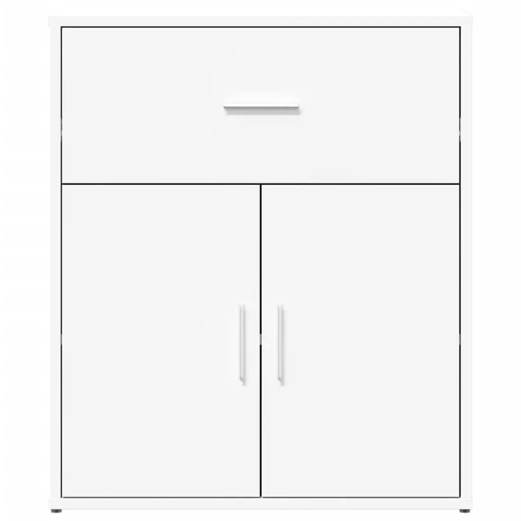 Engineered Wood Sideboard Storage Cabinet White 60x31x70 cm Modern Furniture