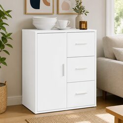 White Sideboard Storage Cabinet 60x31x70 cm