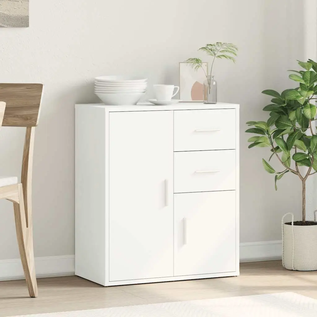 Storage Cabinet White Engineered Wood 60x31x70cm Sideboard Furniture