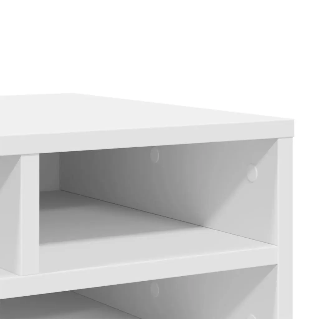 Printer Stand White Engineered Wood Organiser Shelf Storage Office Desk Table