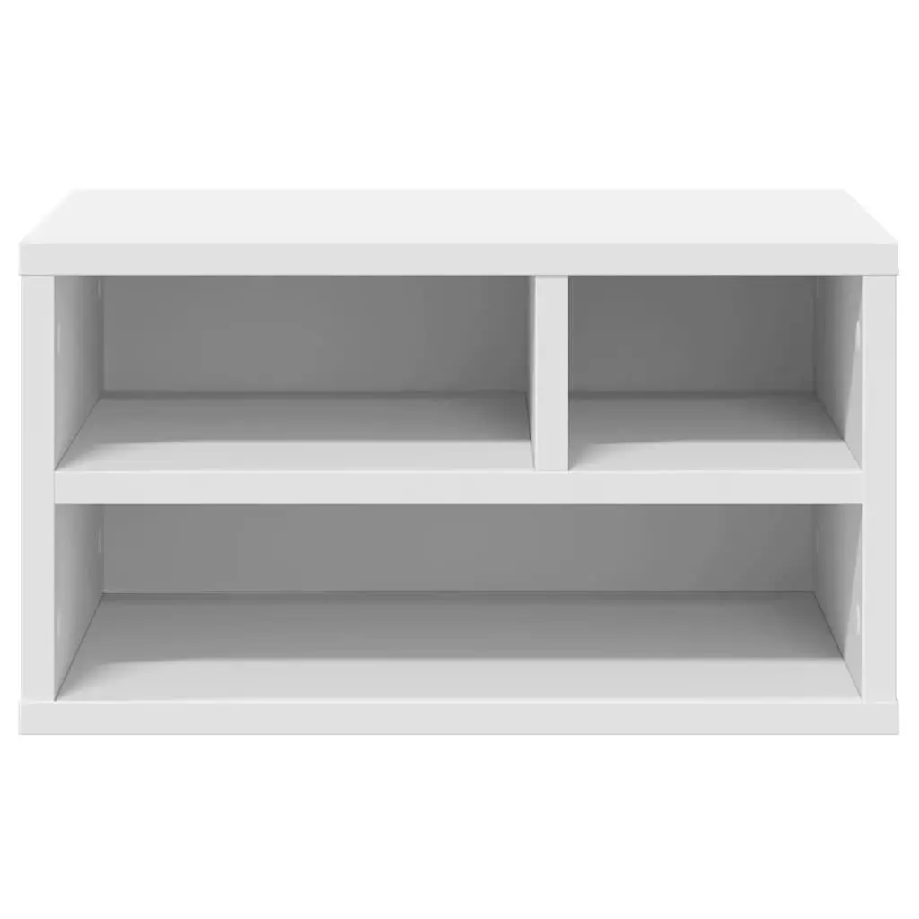 Printer Stand White Engineered Wood Storage Shelf Office Desk Organizer 40 x 32 x 22.5 cm Durable Moisture Resistant Ample Storage Space
