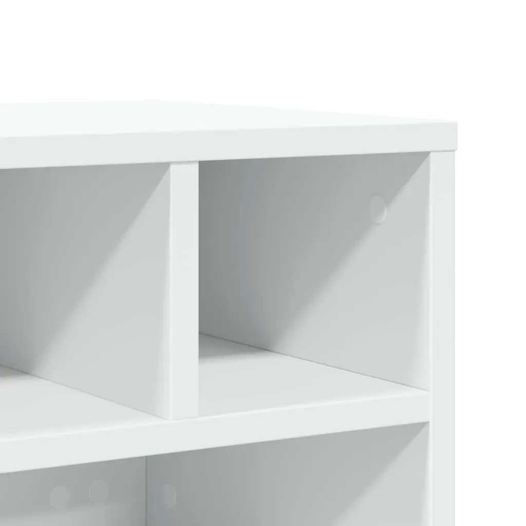 Printer Stand White Mobile Office Desk with Wheels and Storage