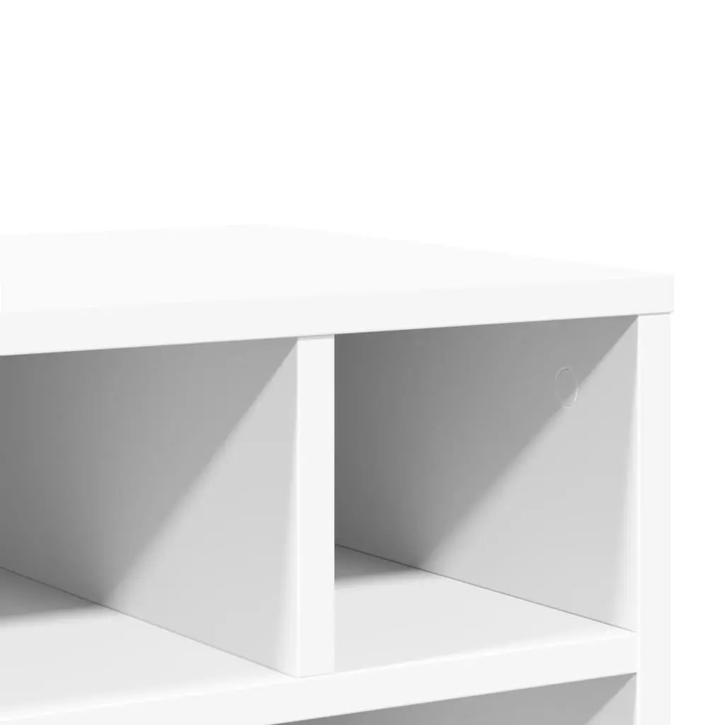 Printer Stand White Engineered Wood Mobile Organiser with Wheels