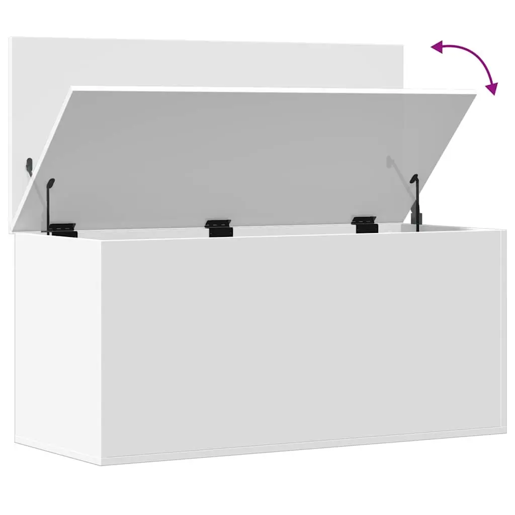 Storage Box White 100x42x46 cm Engineered Wood Chest Organizer Bedroom Living