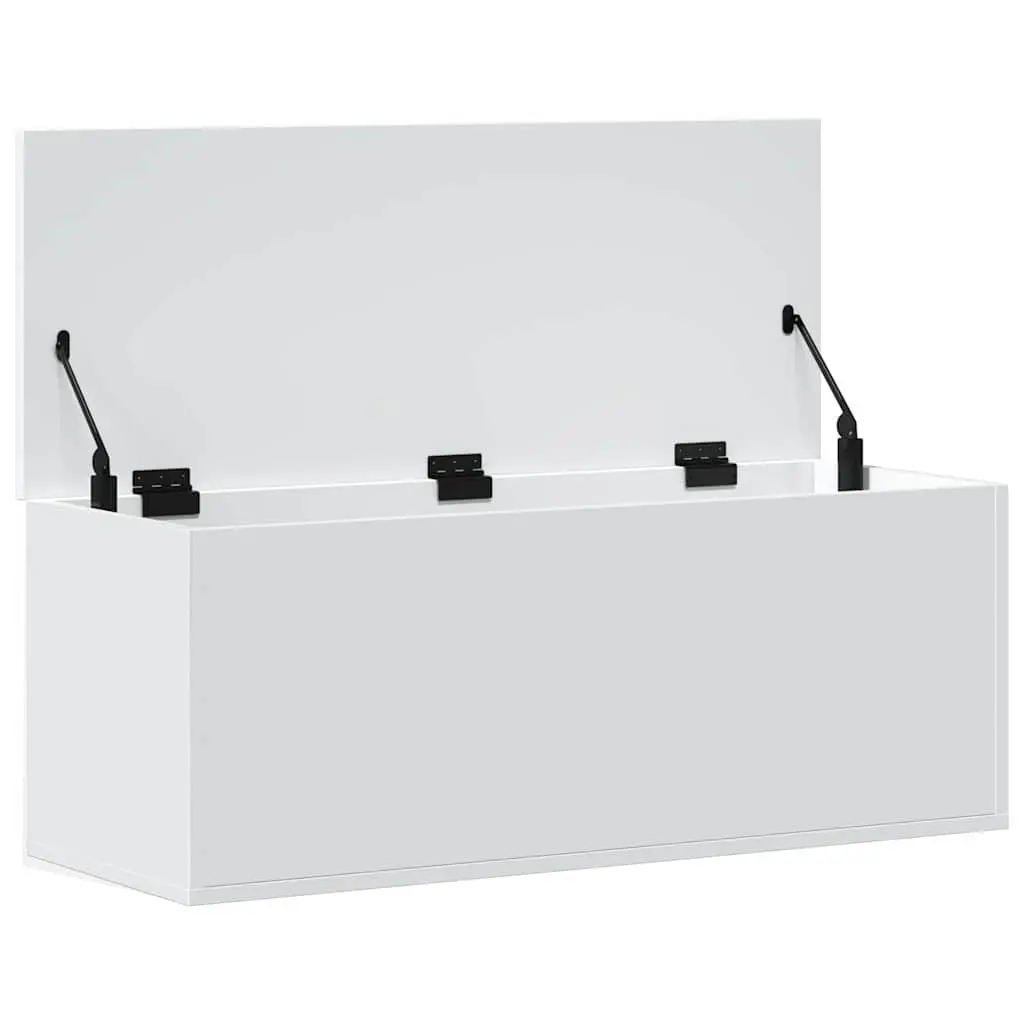 White Engineered Wood Storage Box