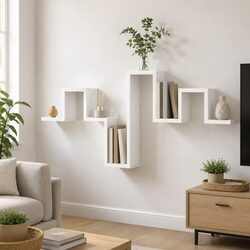 Concise Design: Wall Shelf White 104.5x10x43 cm