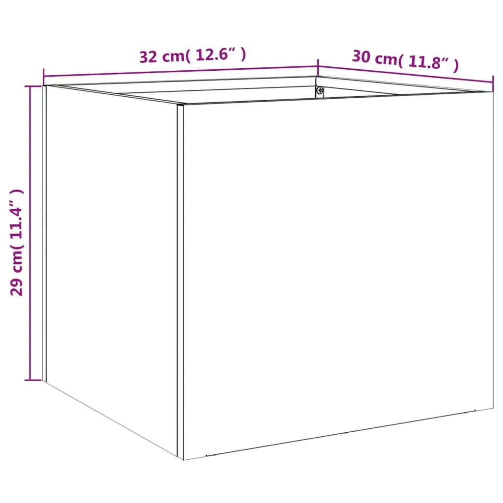 Steel Garden Planters Anthracite 32x30x29 cm Sturdy Frame for Outdoor Decor