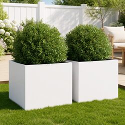 Compact Steel Planters - 2pcs for Your Outdoor Garden