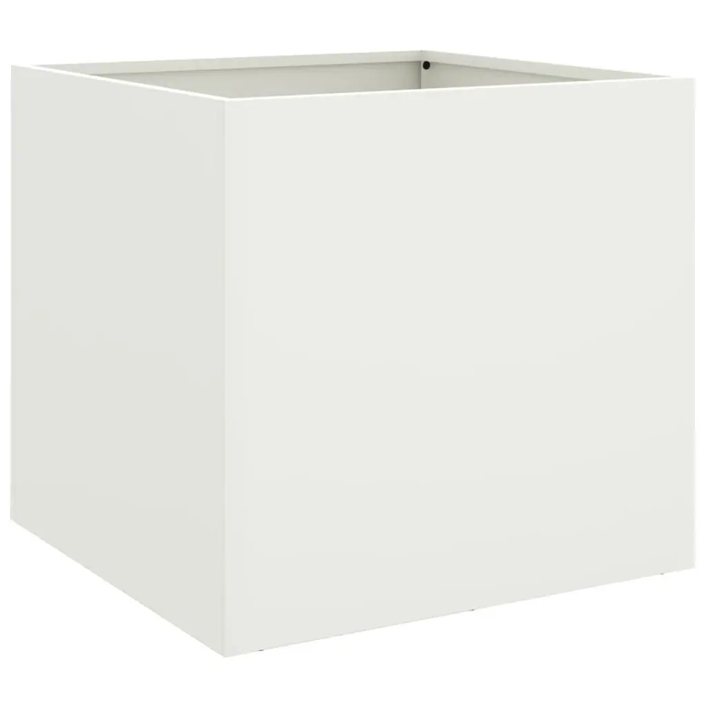 Steel Planters White 42x40x39cm Outdoor Raised Beds