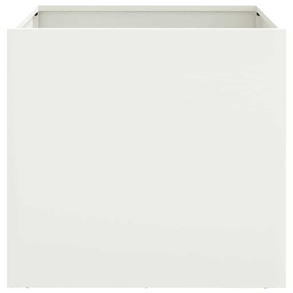 Steel Planters White 42x40x39cm Outdoor Raised Beds