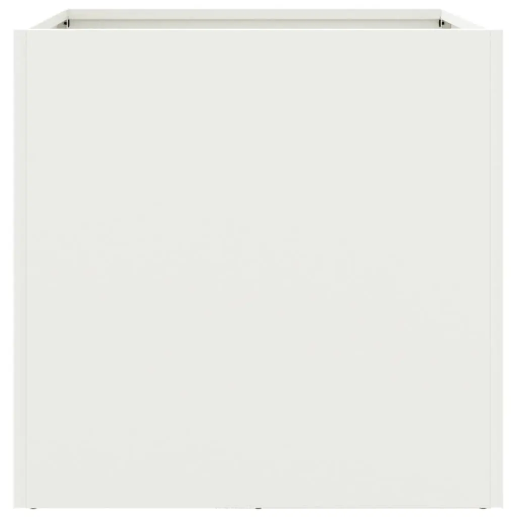 Steel Planters White 42x40x39cm Outdoor Raised Beds