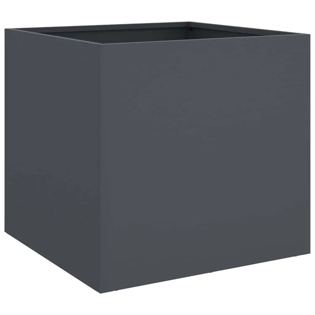 Steel Planter Anthracite 42 x 40 x 39 cm Raised Bed Outdoor Pots Decorative