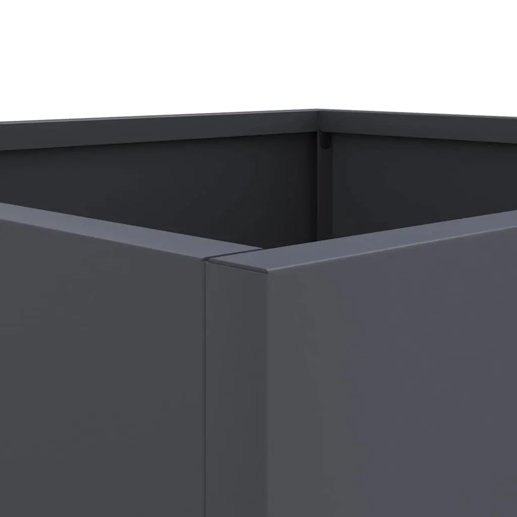 Steel Planter Anthracite 42 x 40 x 39 cm Raised Bed Outdoor Pots Decorative