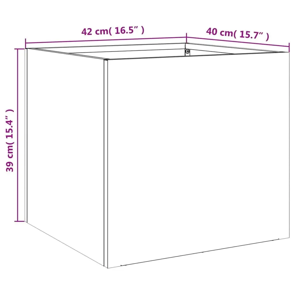 Raised Bed Planter Boxes Anthracite 42 x 40 x 39 cm Steel Frame 2 Piece