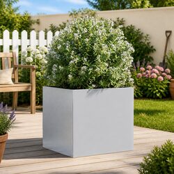 Compact Galvanised Steel Planter - Sturdy and Stylish