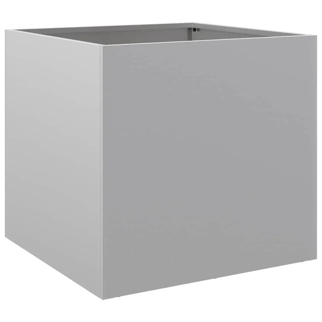 Galvanised Steel Planter Silver Raised Bed 42 x 40 x 39 cm Rust and Corrosion Resistant Sturdy Construction Minimal Maintenance