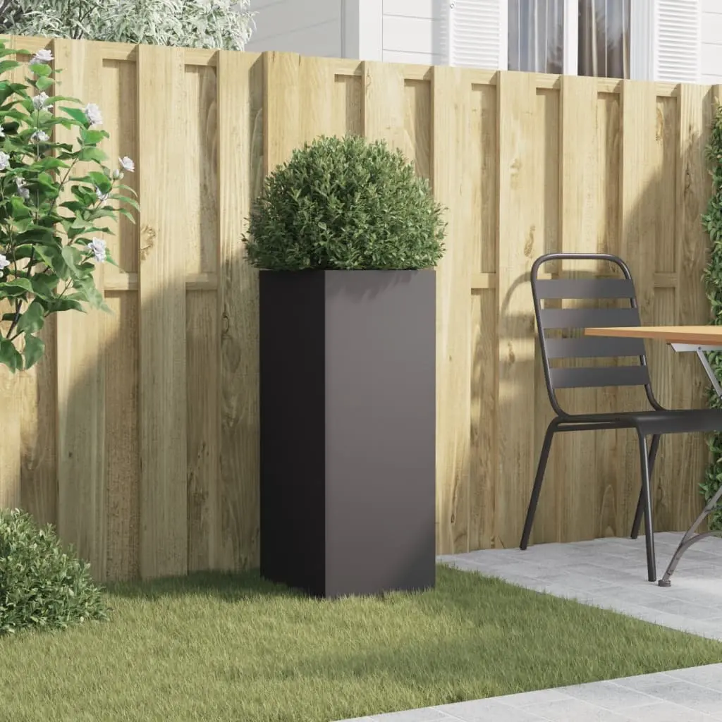 Steel Planter Black 32 x 29 x 75 cm Durable Raised Garden Bed for Outdoor Patio Balcony Flower Display
