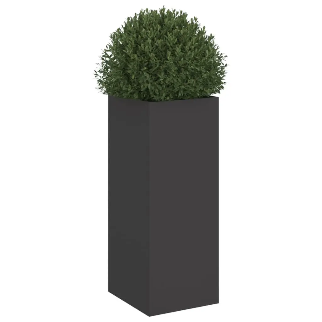 Steel Planter Black 32 x 29 x 75 cm Durable Raised Garden Bed for Outdoor Patio Balcony Flower Display