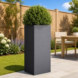 Compact Anthracite Steel Planter for Your Outdoors
