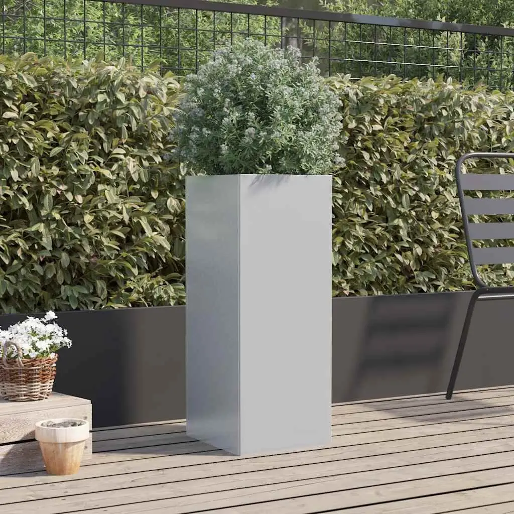 Garden Planter Silver Galvanised Steel Raised Bed Outdoor Patio