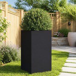 Black Steel Planter Raised Garden Flower Box Outdoor Decorative Pot Container