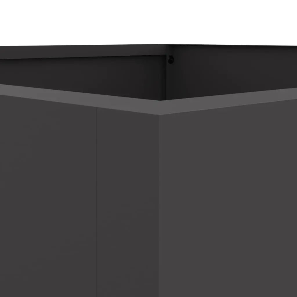 Steel Planter Black 42 x 38 x 75 cm Durable Outdoor Decorative Garden Flower Box