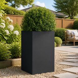 Anthracite Steel Planter 42x38x75cm for Outdoors
