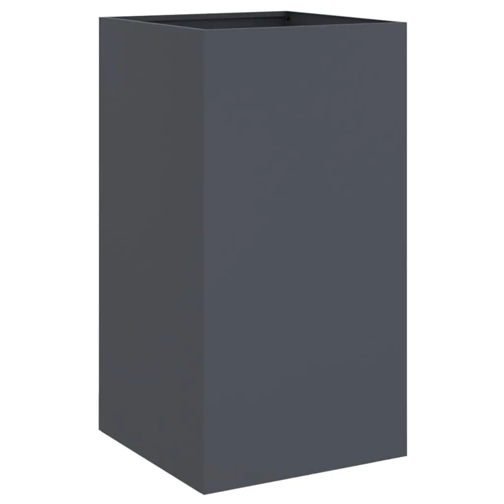 Steel Planter Anthracite 42x38x75cm Sturdy Frame Outdoor Garden Flower Box