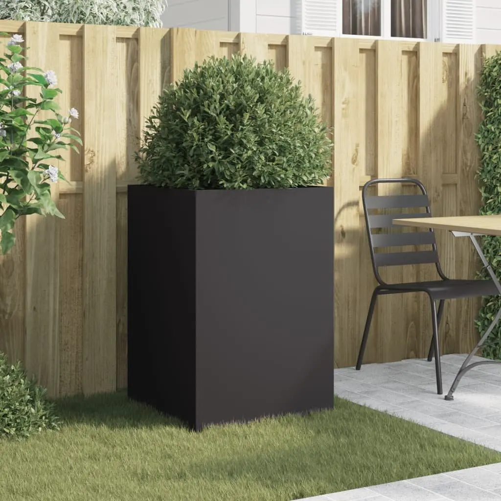 Steel Planter Box Black 52 x 48 x 75 cm Sturdy Frame for Garden Balcony Patio Outdoor Decor