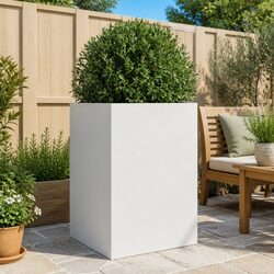Sturdy White Steel Planter Box for Your Home