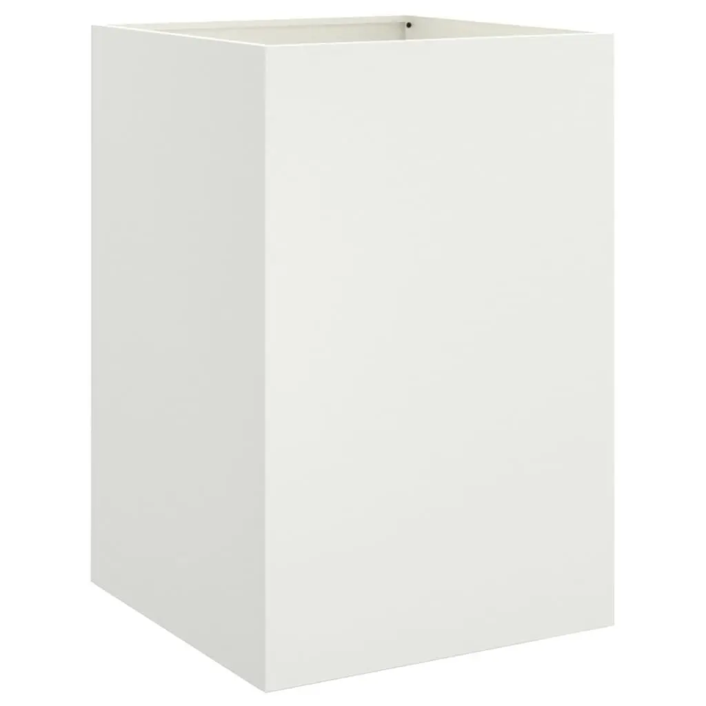 Steel Planter White 52W x 48D x 75H cm Sturdy Construction for Garden Balcony Patio