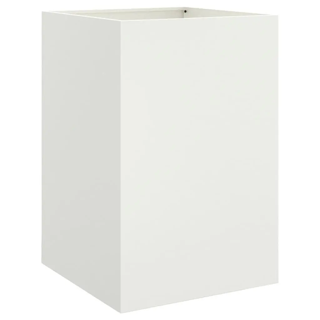 Steel Planter White 52W x 48D x 75H cm Sturdy Construction for Garden Balcony Patio