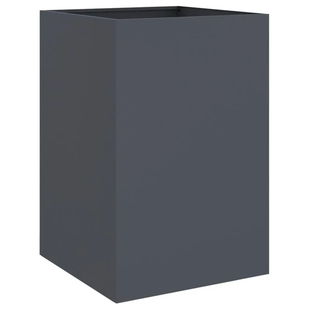 Planter Box Cold-Rolled Steel Anthracite 52x48x75cm Outdoor Raised Bed for Garden and Patio