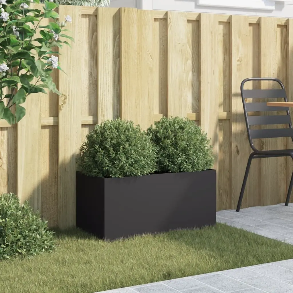 Steel Planter Black 62 x 30 x 29 cm Durable Cold-rolled Steel Frame for Garden Balcony Patio Decor