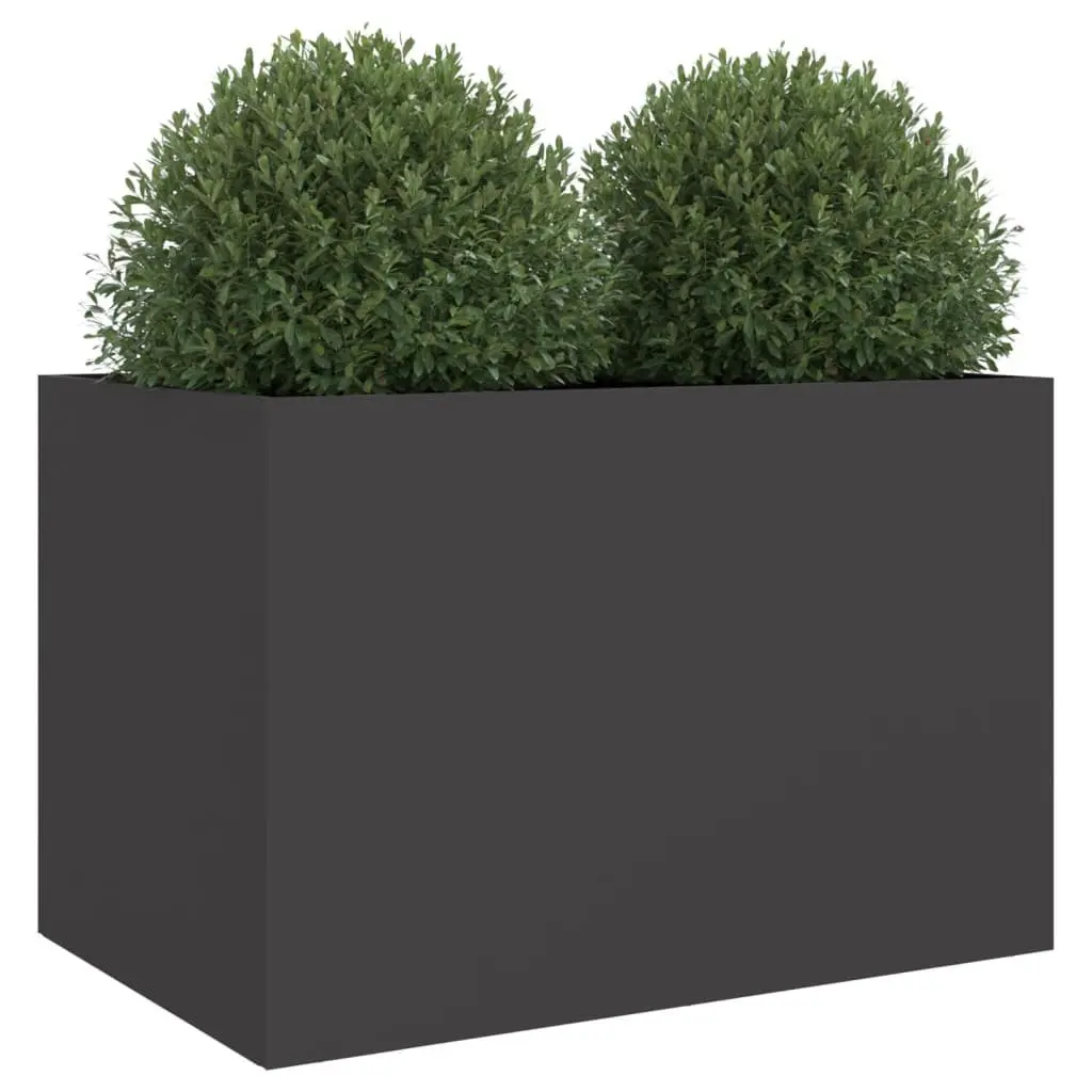 Steel Planter Box Black 62 x 40 x 39 cm Sturdy Cold-Rolled Steel Frame for Garden Flower Raised Bed Outdoor Patio Decor DIY