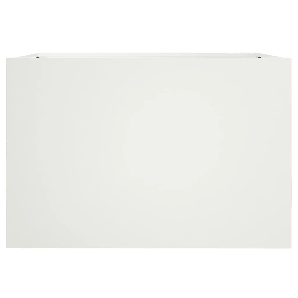 Planter Box White 62x40x39 cm Steel Raised Bed Garden Decoration Outdoor