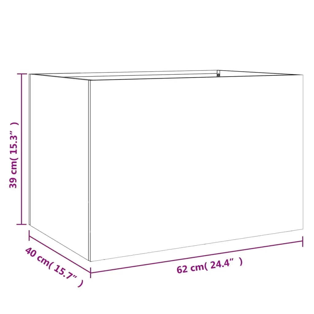 Planter Box White 62x40x39 cm Steel Raised Bed Garden Decoration Outdoor