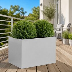 Galvanised Steel Planter Garden Raised Flower Box Silver 62x40x39 cm Pot