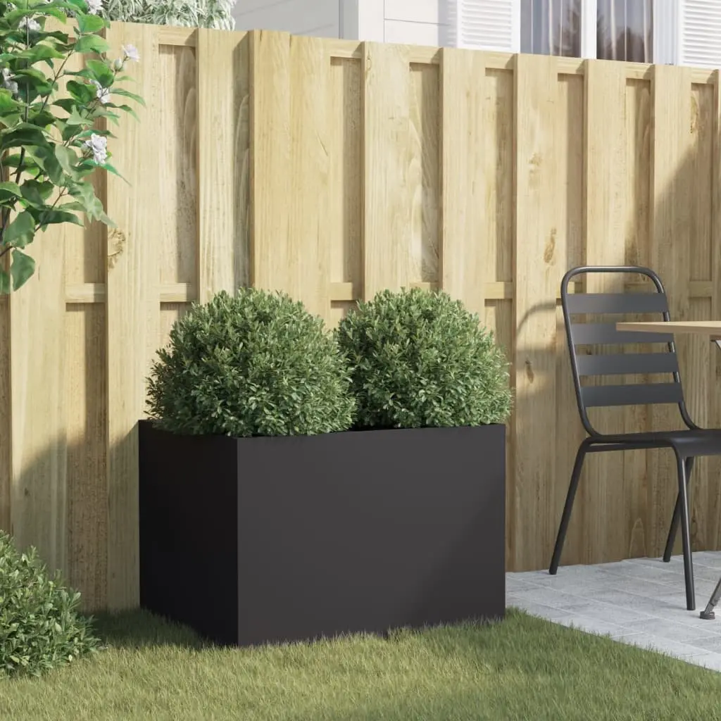 Steel Planter Box Black 62x47x46cm Sturdy Frame for Garden Balcony Patio