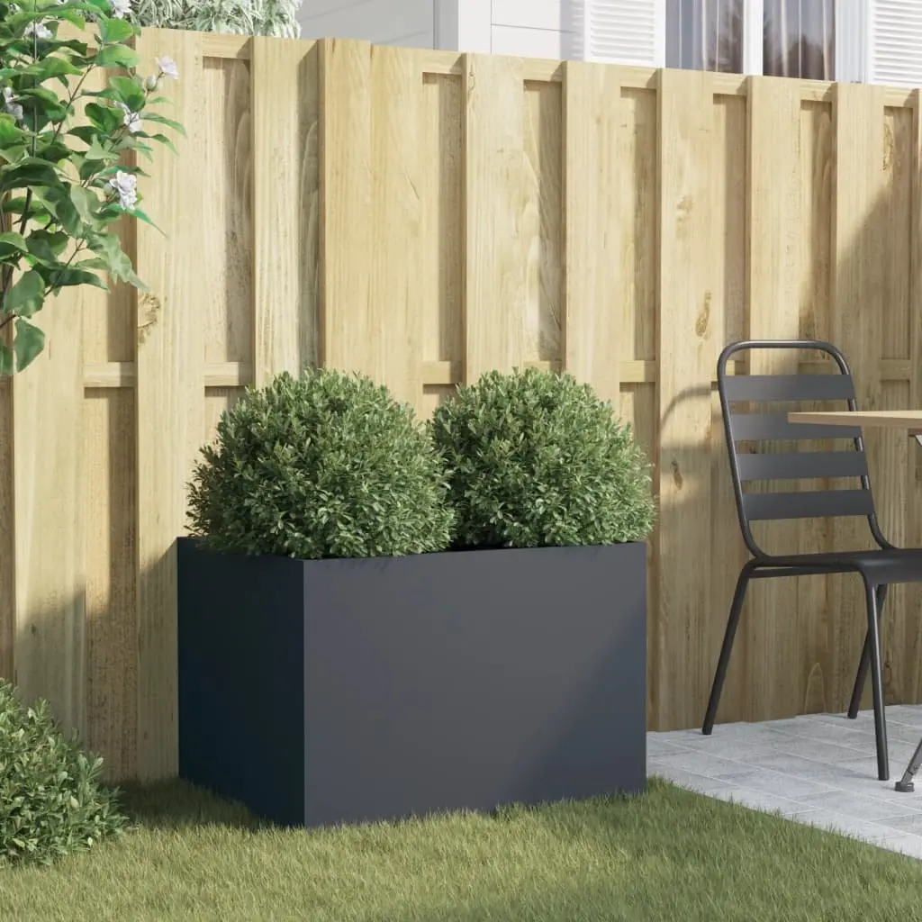 Steel Planter Anthracite Raised Garden Bed Outdoor Patio Flower Box