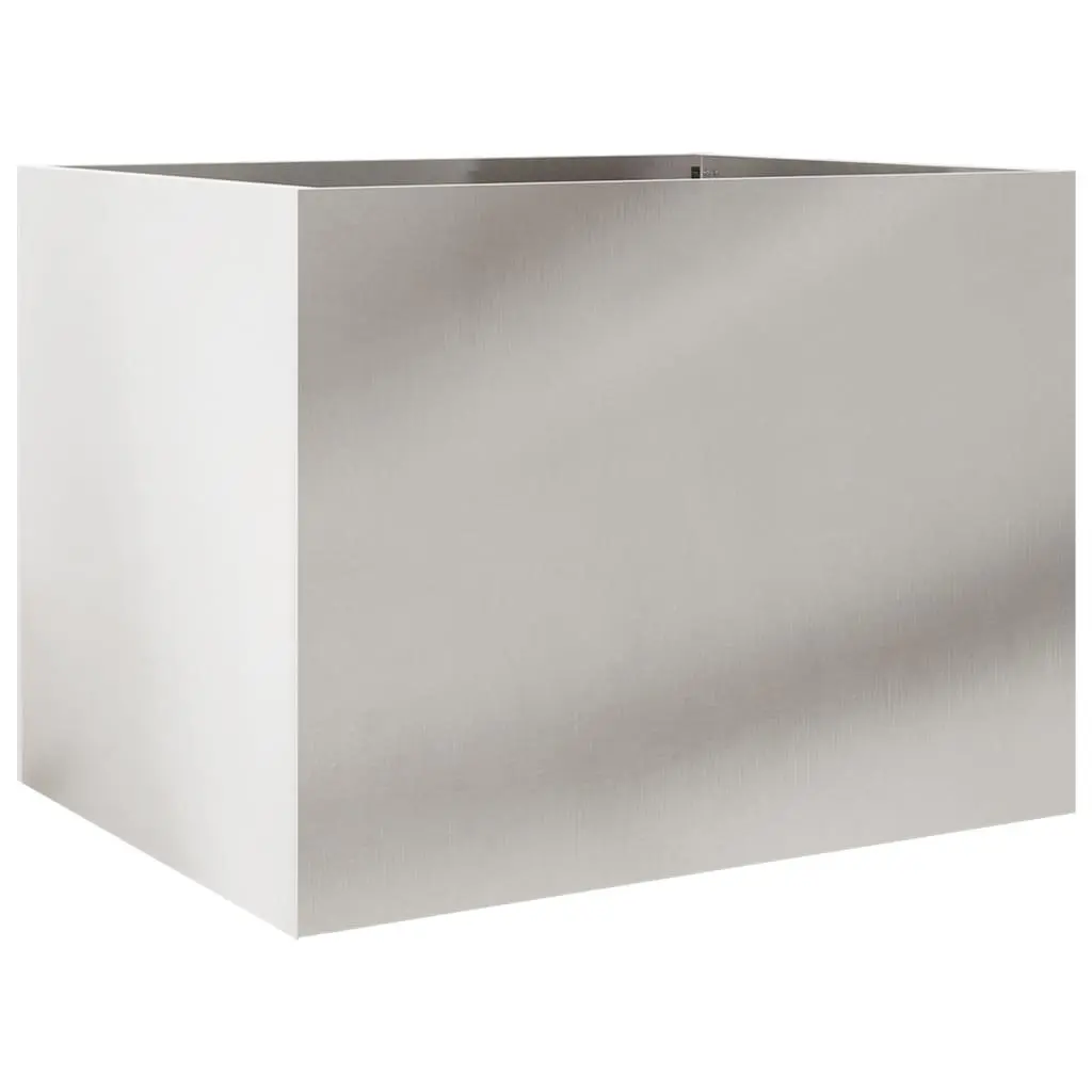Raised Garden Planter Silver Stainless Steel Flower Box Pot Large Outdoor
