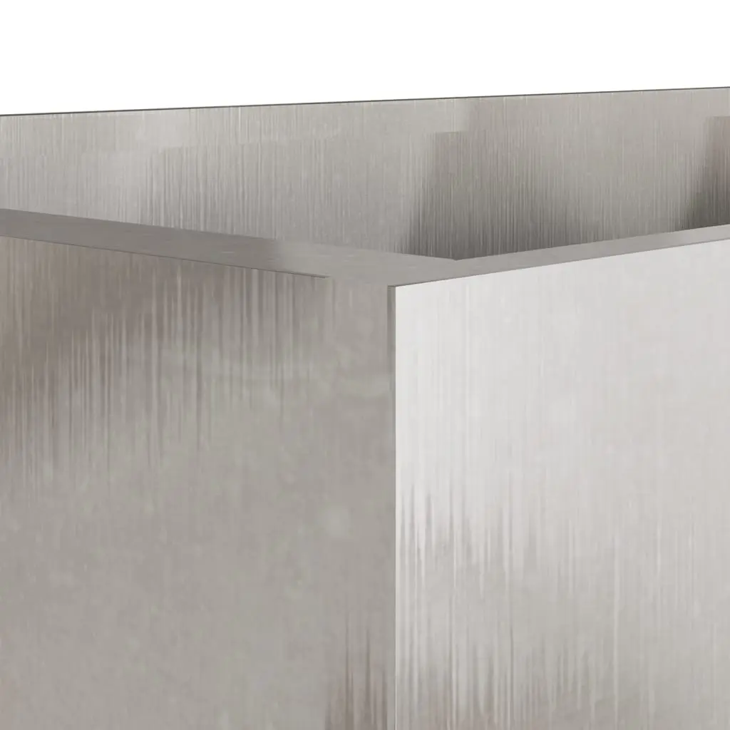 Raised Garden Planter Silver Stainless Steel Flower Box Pot Large Outdoor