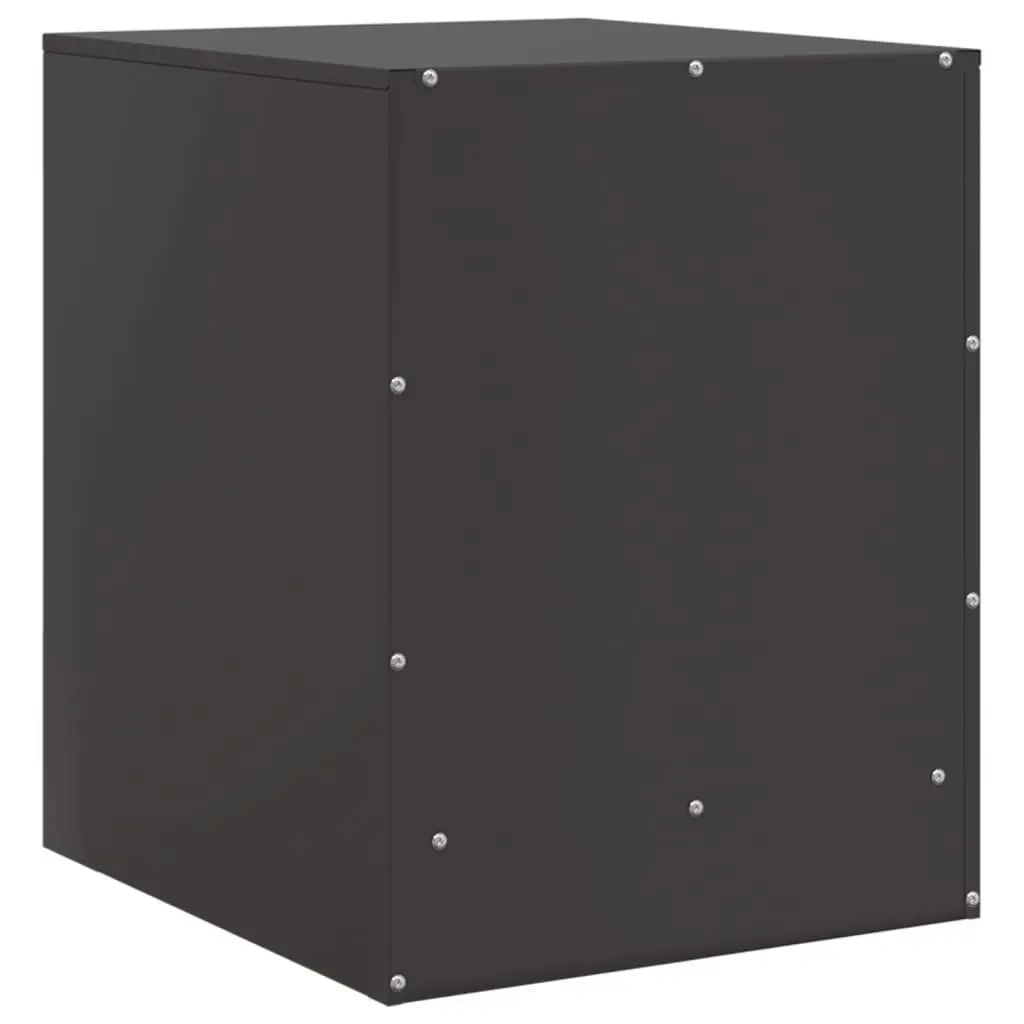 Bedside Tables Black 2 Piece Storage Cabinets Durable Steel Frame