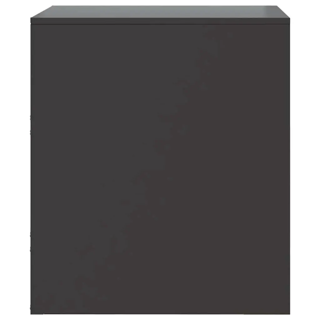 Bedside Tables Black 34.5 x 39 x 44 cm Durable Steel Construction Ample Storage Compartment