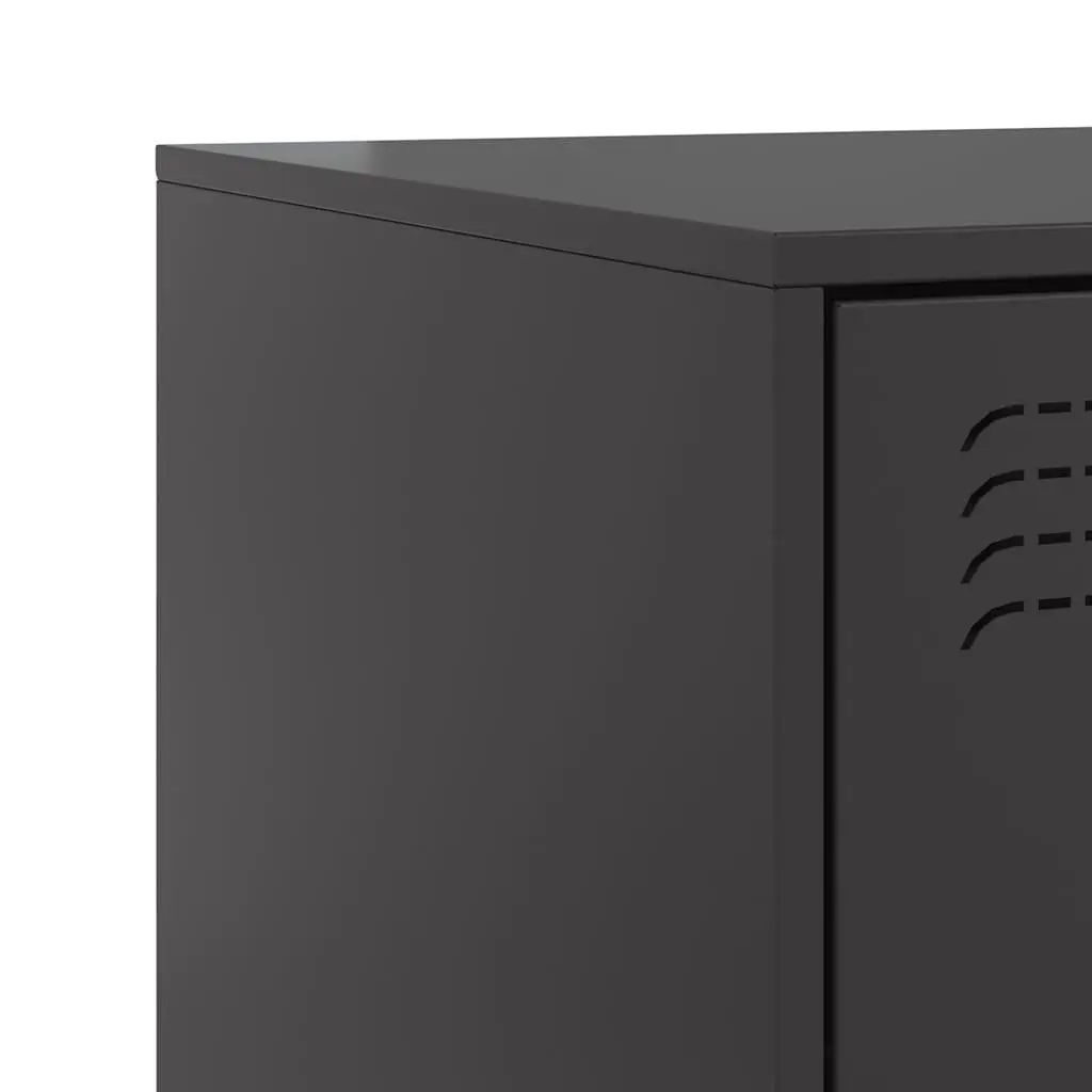 Bedside Tables Black 34.5 x 39 x 44 cm Durable Steel Construction Ample Storage Compartment