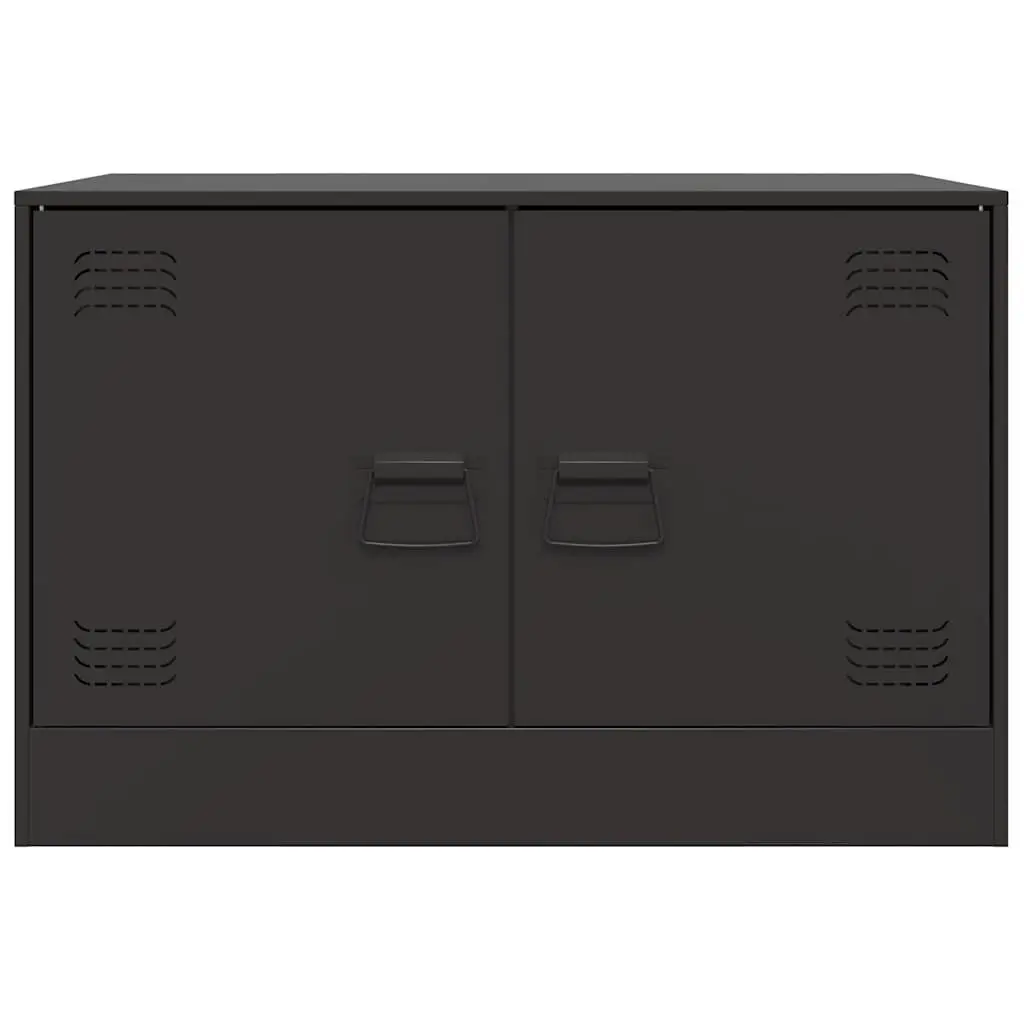 TV Cabinet Set of 2 Black Steel Frame 67x39x44cm Durable Storage Furniture
