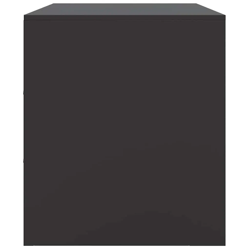 TV Cabinet Set of 2 Black Steel Frame 67x39x44cm Durable Storage Furniture