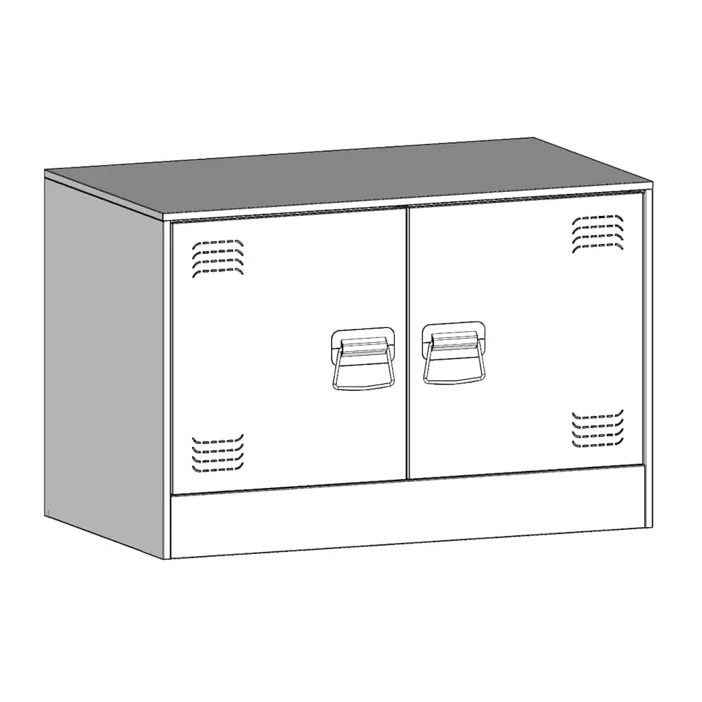 TV Cabinet Set of 2 Black Steel Frame 67x39x44cm Durable Storage Furniture