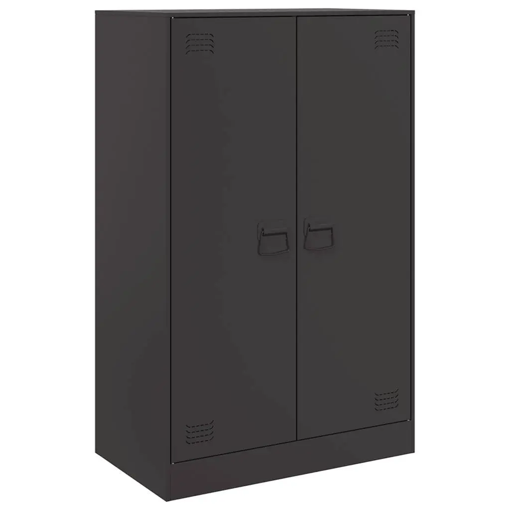 Sideboard Black 67x39x107cm Steel Frame Storage Cabinet