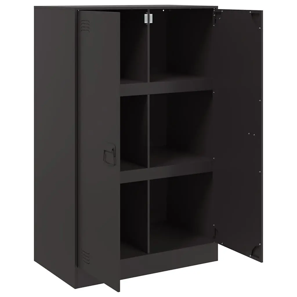 Sideboard Black 67x39x107cm Steel Frame Storage Cabinet